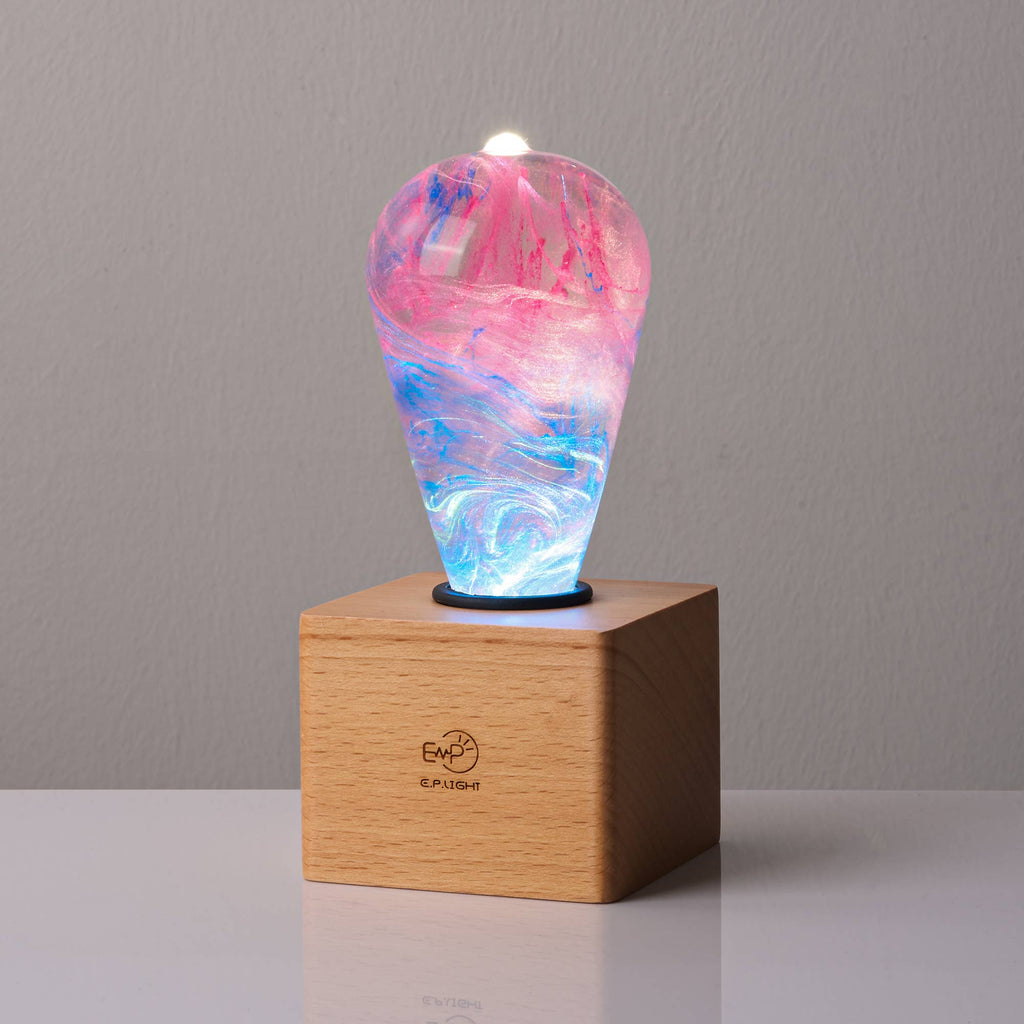 EP LIGHT Handmade Elsa Led Light Bulb Novelty Gifts: Wooden Base Only
