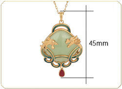 Dragon and Phoenix on Jade Necklace