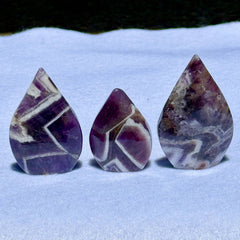 Dream Amethyst Teardrop Carvings: Small