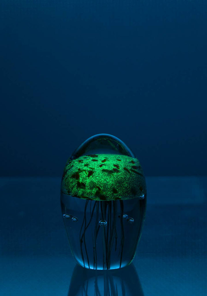 Blue/Orange Glass Jellyfish 3 1/2”