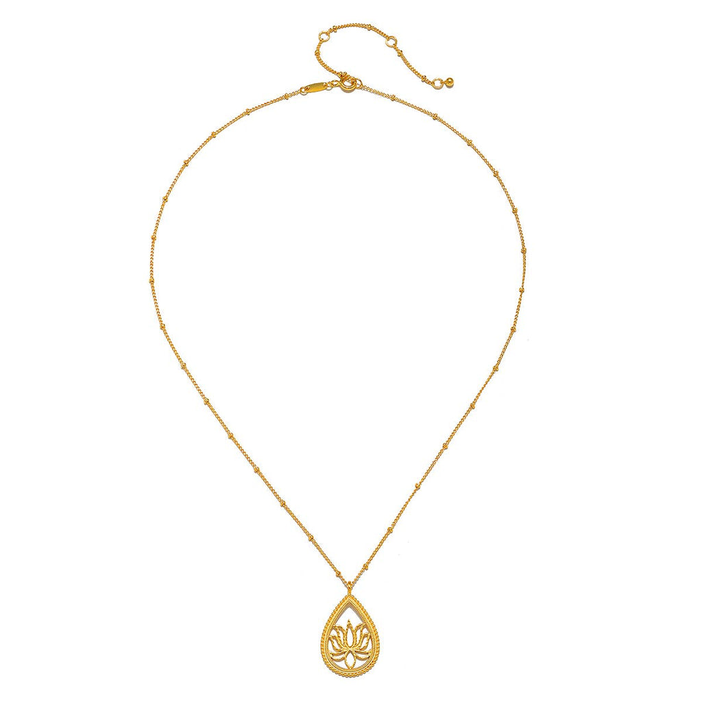 18” Lotus Teardrop Necklace