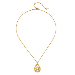 18” Lotus Teardrop Necklace