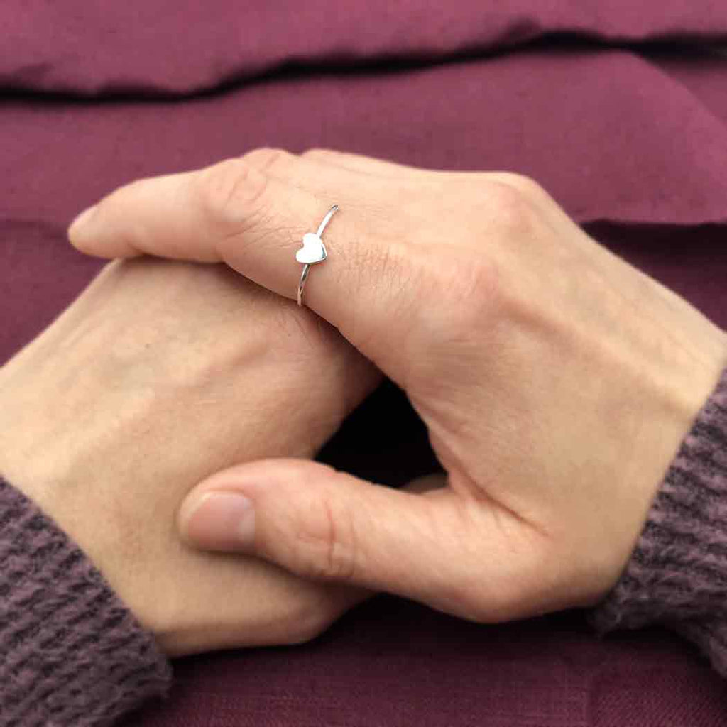 Tiny Heart Ring: Sterling Silver / 8