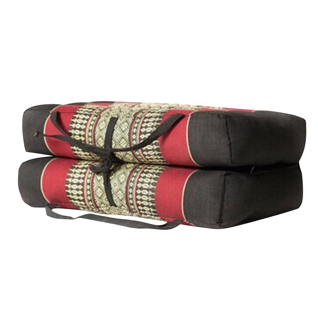 Zafuko Foldable Yoga & Meditation Cushion: Burgundy/Blue / Large