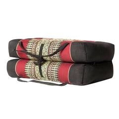 Zafuko Foldable Yoga & Meditation Cushion: Black/Red / Large