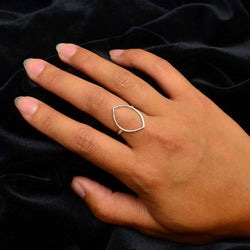 Sterling Silver large Marquis Wire Ring: 6