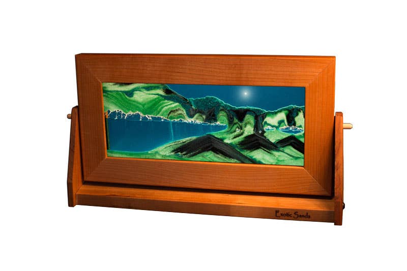 Cherry Wood (Traditional) Moving Sand Art Pictures: Summer Turquoise / XLarge