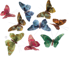 Vineyard Sky Gltr Butterfly Garland - THH7018B