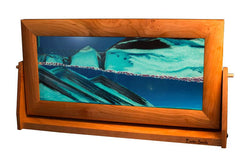 Cherry Wood (Traditional) Moving Sand Art Pictures: Summer Turquoise / XLarge