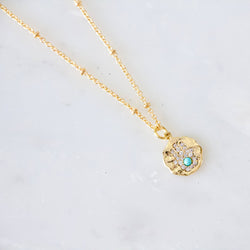 Turquoise and CZ Hamsa Necklace