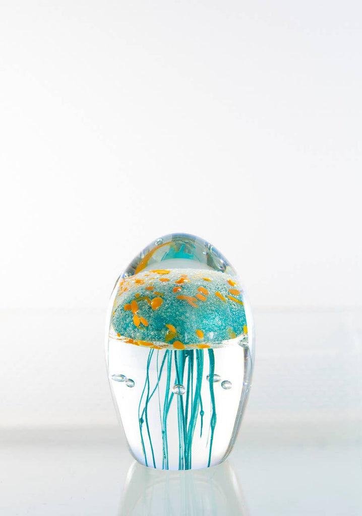 Blue/Orange Glass Jellyfish 3 1/2”