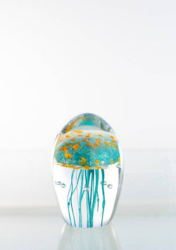 Blue/Orange Glass Jellyfish 3 1/2”