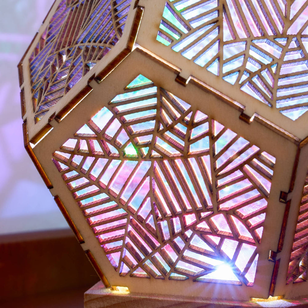 Wooden Bohemian LED Projection Table Lamp Night Light