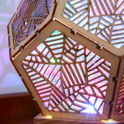 Wooden Bohemian LED Projection Table Lamp Night Light