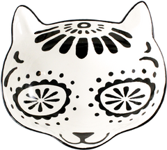 Sugar Skull Cat Day of the Dead Porcelain Bowl - DDC172
