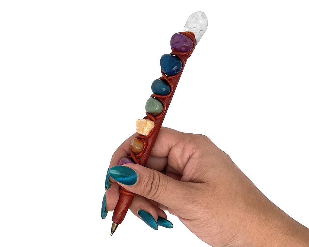 Chakra 7 Stone Durepox Resin Refillable Pen