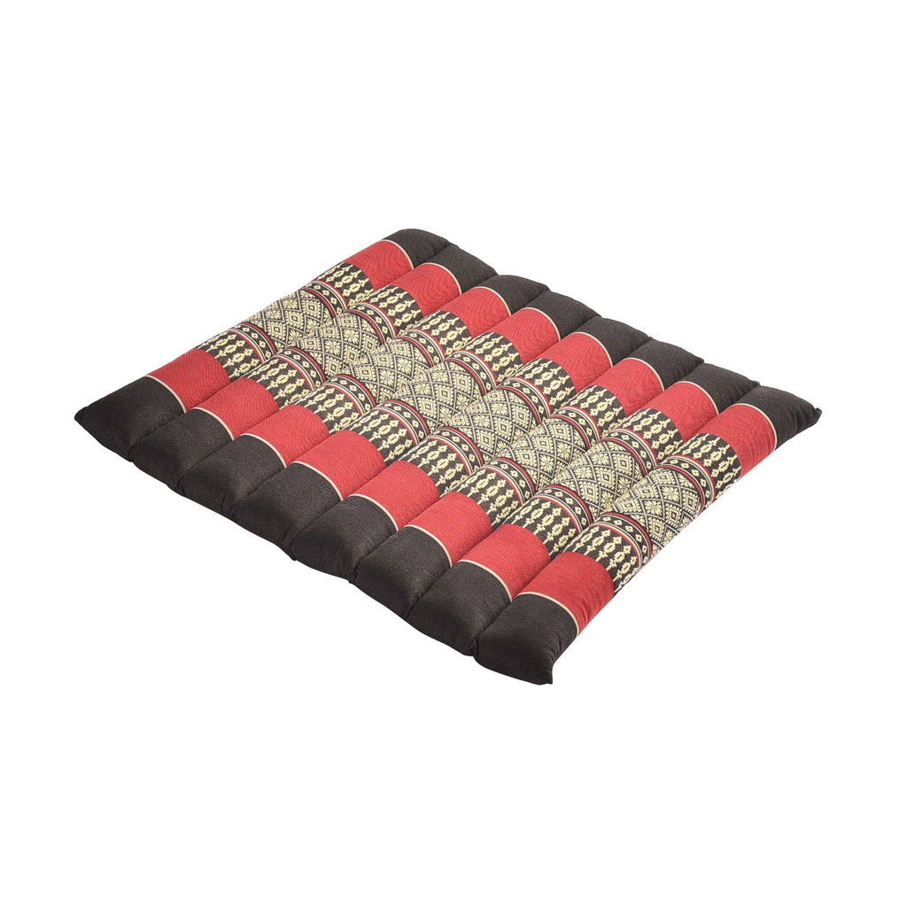 Zafuko Rollable Yoga & Meditation Cushion: Black/Red / Medium