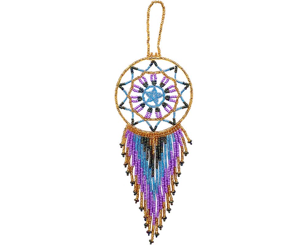 Round Beaded Dream Catcher Seed Bead Hanging Ornament