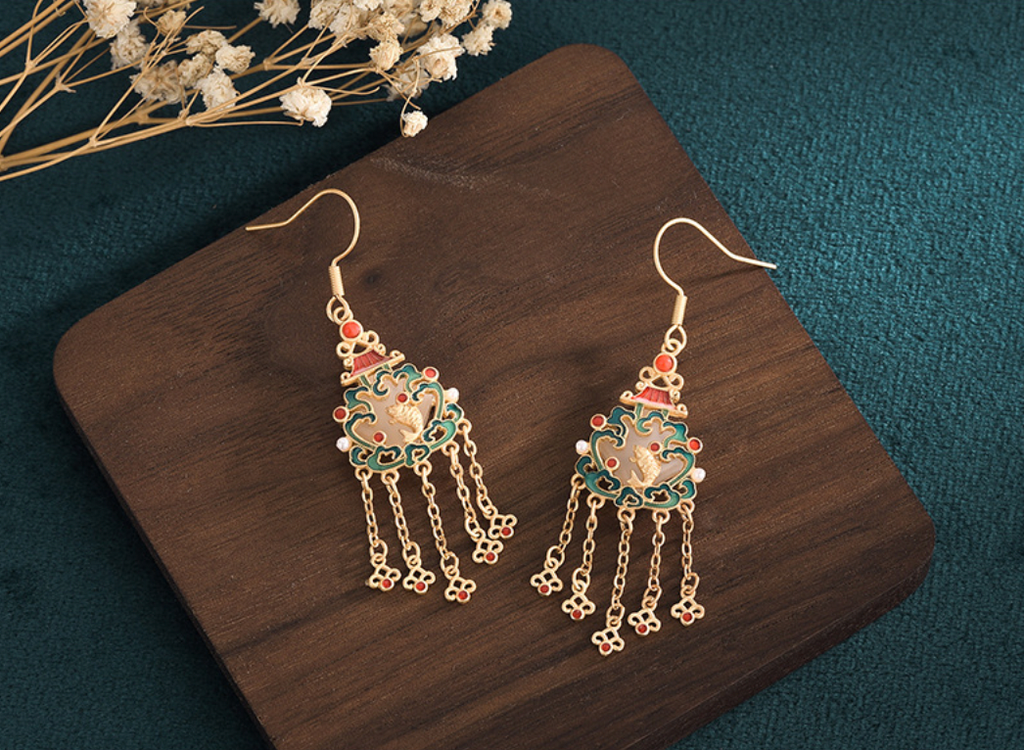 Carp Jumping Dragon Gate Earrings