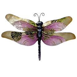 Capiz Shell & Metal Dragonfly in Purple
