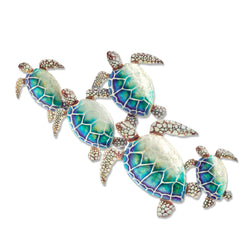 Sea Turtle Wall Decor Group Of Five, w/ Capiz, Outdoor Safe
