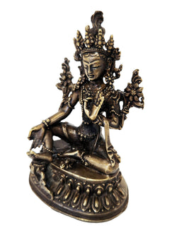 White Tara & Green Tara Bronze Statue: Bronze / 4
