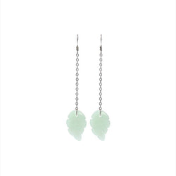 Green Leaves Jade Earrings