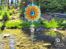 Mini Set Wind Spinner - Crystal Aqua Sun
