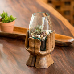 Blown Glass Vase on Hand - Akashi