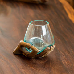 Blown Glass Vase on Hand - Gyan